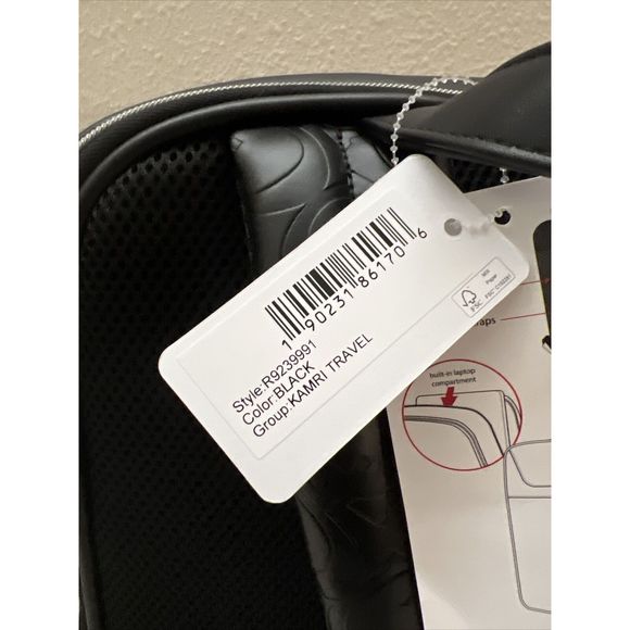 Guess Los Angeles KAMRI Travel Laptop Backpack Black Signature Embossed NWT - Picture 6 of 15